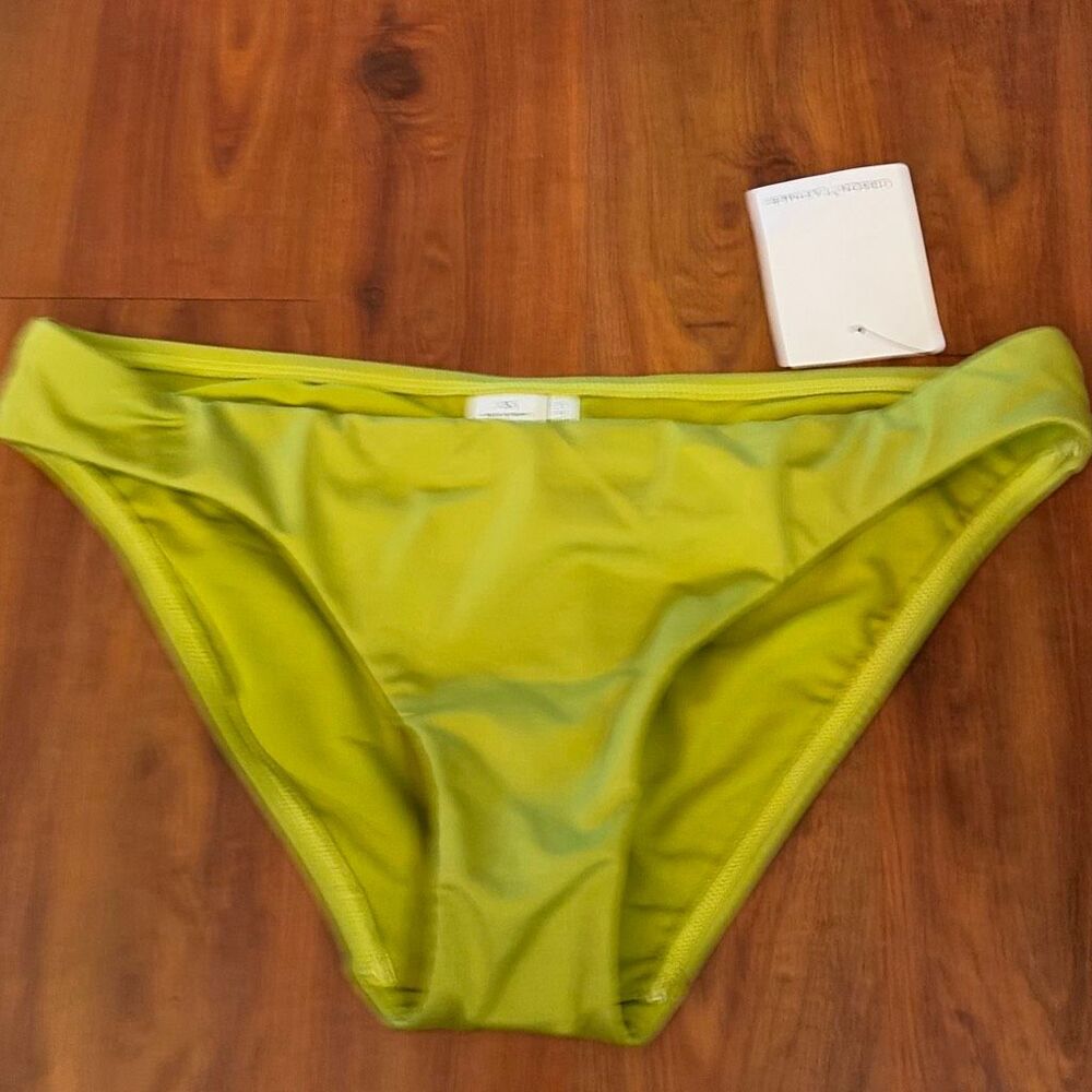 NWT Gibson Latimer chartreuse bikini bottom full coverage size XS